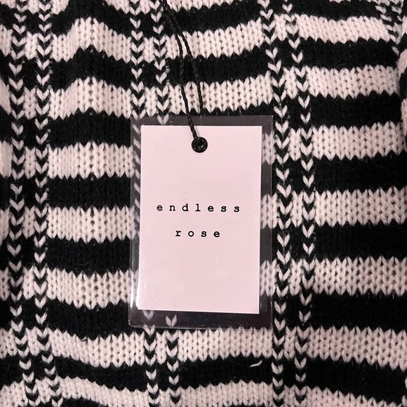 Endless Rose Black and White Fringe Cardigan Size Medium to Large - NWT - Picture 6 of 6